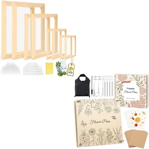 image:imageCaydo 4 Pieces Paper Making Frame Kit 98 x 1375 x 985 x 7 45 x 57 amp Wooden Flower Press Kit 11x11 10 Layers for Adults