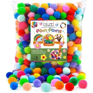 image:imageCaydo 400 Pieces 1 Inch Pom Poms for Crafts 20 Colors Bulk Pompom Balls for Home Decorations and Kids Creative Craft DIY Material1inch