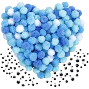 image:imageCaydo 400 pcs  300 Pieces Green Pom Poms for Crafts with 100 Wiggle Eyes 1 Inch Craft Pompom Balls for Kids Creative DIY Crafts and Easter DecorationsGradient Blue
