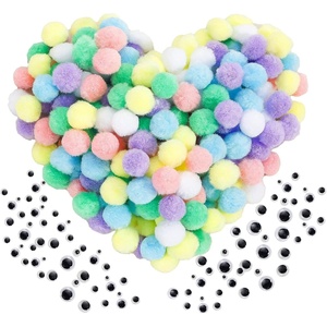 image:imageCaydo 400 pcs  300 Pieces Green Pom Poms for Crafts with 100 Wiggle Eyes 1 Inch Craft Pompom Balls for Kids Creative DIY Crafts and Easter DecorationsMacaroon