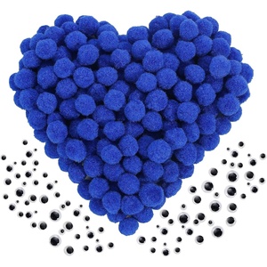 image:imageCaydo 400 pcs  300 Pieces Green Pom Poms for Crafts with 100 Wiggle Eyes 1 Inch Craft Pompom Balls for Kids Creative DIY Crafts and Easter DecorationsDark Blue
