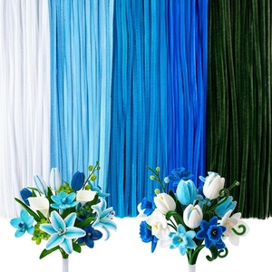 image:imageCaydo 500 Pieces Blue Flowers Pipe Cleaners Craft Chenille Stems Bulk for DIY Art and Craft Projects Creative Gift and Home DecorationsBlue Flowers