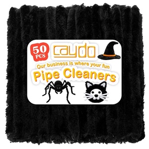 image:imageCaydo 50PCS Extra Thick Pipe Cleaners with 100pcs Eyes Jumbo Black Chenille Stems for Kids Craft DIY Projects Creative Home Decoration30 mm x 12 InchBlack