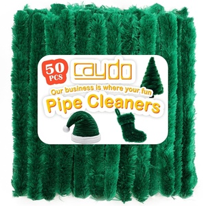 image:imageCaydo 50PCS Extra Thick Pipe Cleaners with 100pcs Eyes Jumbo Black Chenille Stems for Kids Craft DIY Projects Creative Home Decoration30 mm x 12 InchGreen