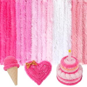image:imageCaydo 50PCS Extra Thick Pipe Cleaners with 100pcs Eyes Jumbo Black Chenille Stems for Kids Craft DIY Projects Creative Home Decoration30 mm x 12 InchPink