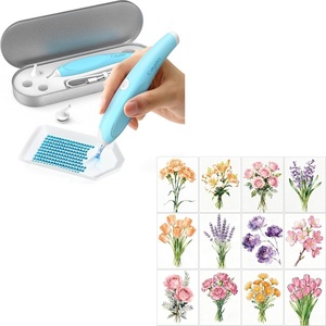 image:imageCaydo Cordless Electric Diamond Painting Pen and 12 Pack Flower Themed Diamond Painting Kits for Adults