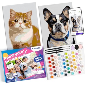 image:imageCaydo Custom Paint by Numbers Kit for Adults Turn Your Photo into A4 Paint Templates in 5 Minutes via App with 60Color Acrylic Set and 3 Blank Canvases for Giftwith Frame83x117