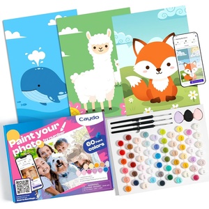 image:imageCaydo Custom Paint by Numbers Kit for Adults Turn Your Photo into A4 Paint Templates in 5 Minutes via App with 60Color Acrylic Set and 3 Blank Canvases for Giftwith Frame117x165