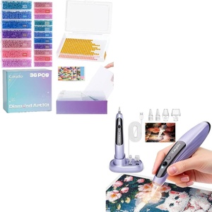 image:imageCaydo Electric Diamond Painting Pen Wireless with Light 36Pcs Diamond Art Storage Trays with Lids Large and Small Size Diamond Art Painting Containers Diamond Art Kits for Adults