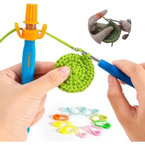 image:imageCrochet Tension Tool for Beginners Ergonomic Yarn Guide Holder Tension Control Crochet Helper Comfort Handle for Left amp Right Hander Portable Crochet Accessories Gift for Crocheters amp KnittersBlue
