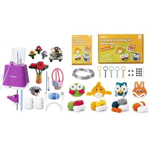 image:imageCaydo i Cord Knitting Machine amp 4 Pcs iCord Animals Knitting Kit High Efficiency Electric iCord Maker Tool Complete Yarn amp Aluminum Craft Wire Set Beginner Friendly Handmade Ornament Craft Kit