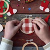 image:imageCaydo 48 Pieces 3 Inch Embroidery Hoop Bulk Mini Embroidery Hoop Round Cross Stitch Hoop for Christmas Ornaments Craft Art Home Decoration3 Inch