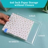 image:imageCaydo 60PCS 6x6 Inch Paper Storage Without Closure Clear Plastic Sleeves with 120PCS Sticky Index Tabs for Organizing Scrapbook Cardstock Origami Paper Cookie Stencil