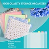 image:imageCaydo 60PCS 6x6 Inch Paper Storage Without Closure Clear Plastic Sleeves with 120PCS Sticky Index Tabs for Organizing Scrapbook Cardstock Origami Paper Cookie Stencil