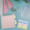 image:imageCaydo 60PCS 6x6 Inch Paper Storage Without Closure Clear Plastic Sleeves with 120PCS Sticky Index Tabs for Organizing Scrapbook Cardstock Origami Paper Cookie Stencil