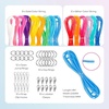 image:imageCaydo Plastic Lanyard String Kit 15 Colors 2 Style Plastic String Boondoggle String Kits with 40Pcs Key Chain Accessories and Instruction Gimp String for Crafts Keychain Bracelet Jewelry15 Colors with Color Box