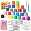 image:imageCaydo Plastic Lanyard String Kit 15 Colors 2 Style Plastic String Boondoggle String Kits with 40Pcs Key Chain Accessories and Instruction Gimp String for Crafts Keychain Bracelet Jewelry24 Rolls with Storage Bag