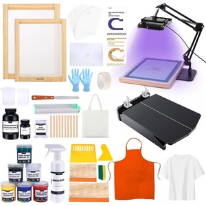 image:imageCaydo 59 Pieces AllinOne Screen Printing Kit with Screen Printer 50W Exposure Screen Printing Light Photo Emulsion Kit Screen Printing Frames Instructions