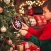 image:imageCaydo 12 Pieces Christmas Ornament Kit Including 3 Inch Embroidery Hoops and 5 Inch Squares Plaid Fabric for Christmas Decorations111PCS