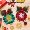 image:imageCaydo 12 Pieces Christmas Ornament Kit Including 3 Inch Embroidery Hoops and 5 Inch Squares Plaid Fabric for Christmas Decorations111PCS