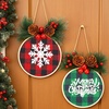 image:imageCaydo 12 Pieces Christmas Ornament Kit Including 3 Inch Embroidery Hoops and 5 Inch Squares Plaid Fabric for Christmas Decorations111PCS