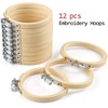 image:imageCaydo 12 Pieces Christmas Ornament Kit Including 3 Inch Embroidery Hoops and 5 Inch Squares Plaid Fabric for Christmas Decorations24PCS