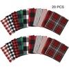 image:imageCaydo 20 Pieces Christmas Fabric Squares 59 Inch Christmas Charm Packs 10 Patterns Polyester Cotton Plaid Fabric Squares for Garlands and Home Decoration