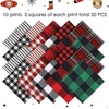image:imageCaydo 20 Pieces Christmas Fabric Squares 59 Inch Christmas Charm Packs 10 Patterns Polyester Cotton Plaid Fabric Squares for Garlands and Home Decoration