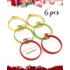 image:imageCaydo 6 Pieces 3 Inch Embroidery Hoops Adjustable Circle Cross Stitch Hoop Ring for Christmas Ornaments Art Craft Handy SewingChristmas Color Aluminum