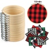 image:imageCaydo 12 Pieces Christmas Ornament Kit Including 3 Inch Embroidery Hoops and 5 Inch Squares Plaid Fabric for Christmas Decorations24PCS