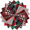 image:imageCaydo 20 Pieces Christmas Fabric Squares 59 Inch Christmas Charm Packs 10 Patterns Polyester Cotton Plaid Fabric Squares for Garlands and Home Decoration