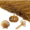 image:imageCaydo 200 Pieces Halloween Pipe Cleaners with 100PCS Wiggle Eyes 8 ColorsGlitter Golden