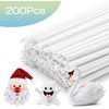 image:imageCaydo 200 Pieces Halloween Pipe Cleaners with 100PCS Wiggle Eyes 8 ColorsWhite