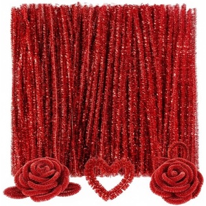 image:imageCaydo 200 Pieces Halloween Pipe Cleaners with 100PCS Wiggle Eyes 8 ColorsGlitter Red and Green